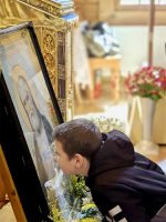 Крестоходцы из Городца помолились в храме преподобного Серафима Саровского на Урковской горе в Чкаловском благочинии